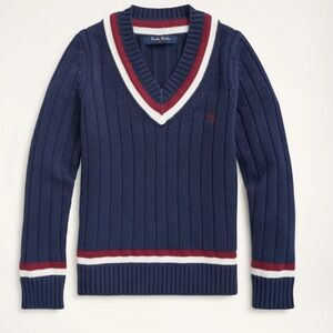 Boys Cotton Cable Tennis Sweater